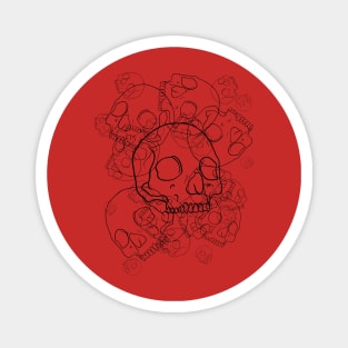 Skull Pattern Confused Lines Magnet